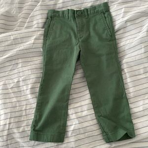Crew cuts green khaki pants